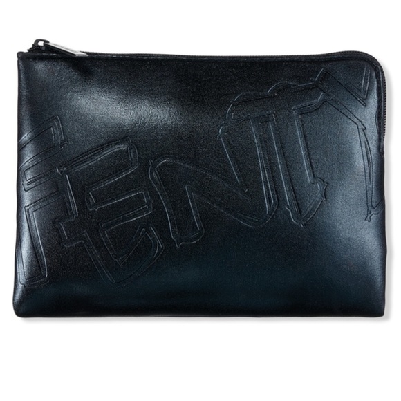 FENTY Beauty Black Scuba Cosmetics Bag 👛 NEW Makeup Travel - Picture 1 of 2